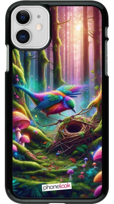 Coque iPhone 11 - Oiseau Nid Forêt
