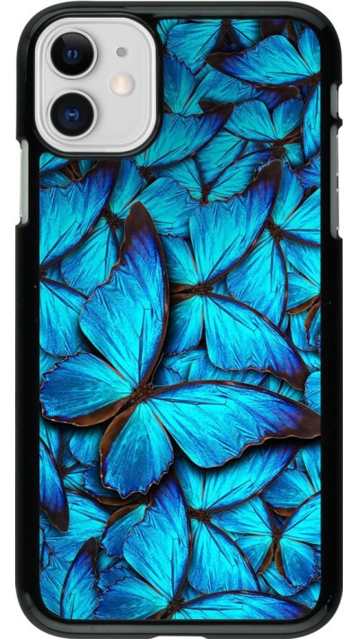 Coque iPhone 11 - Papillon - Bleu