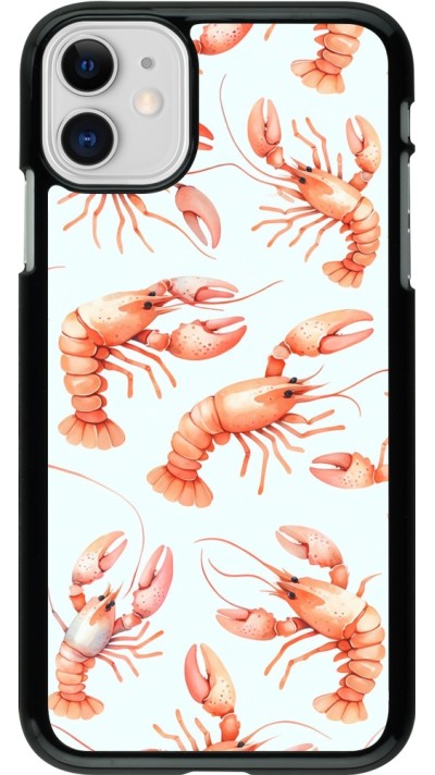 iPhone 11 Case Hülle - Muster von pastellfarbenen Hummern