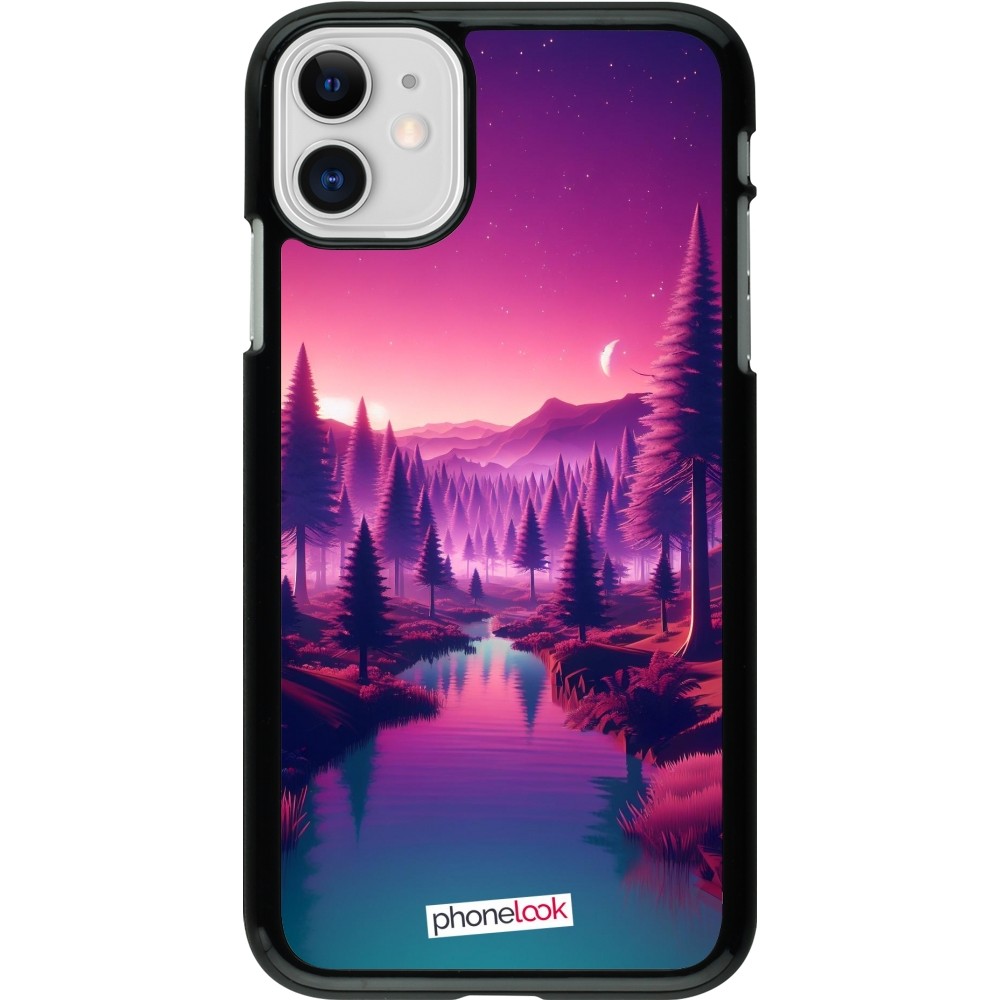 iPhone 11 Case Hülle - Lila-rosa Landschaft