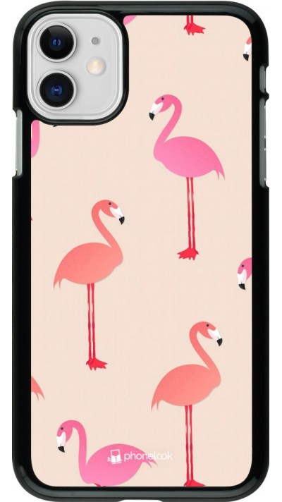 Coque iPhone 11 - Pink Flamingos Pattern