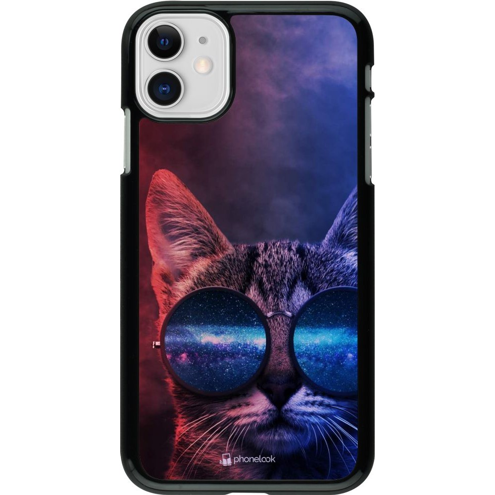 Hülle iPhone 11 - Red Blue Cat Glasses