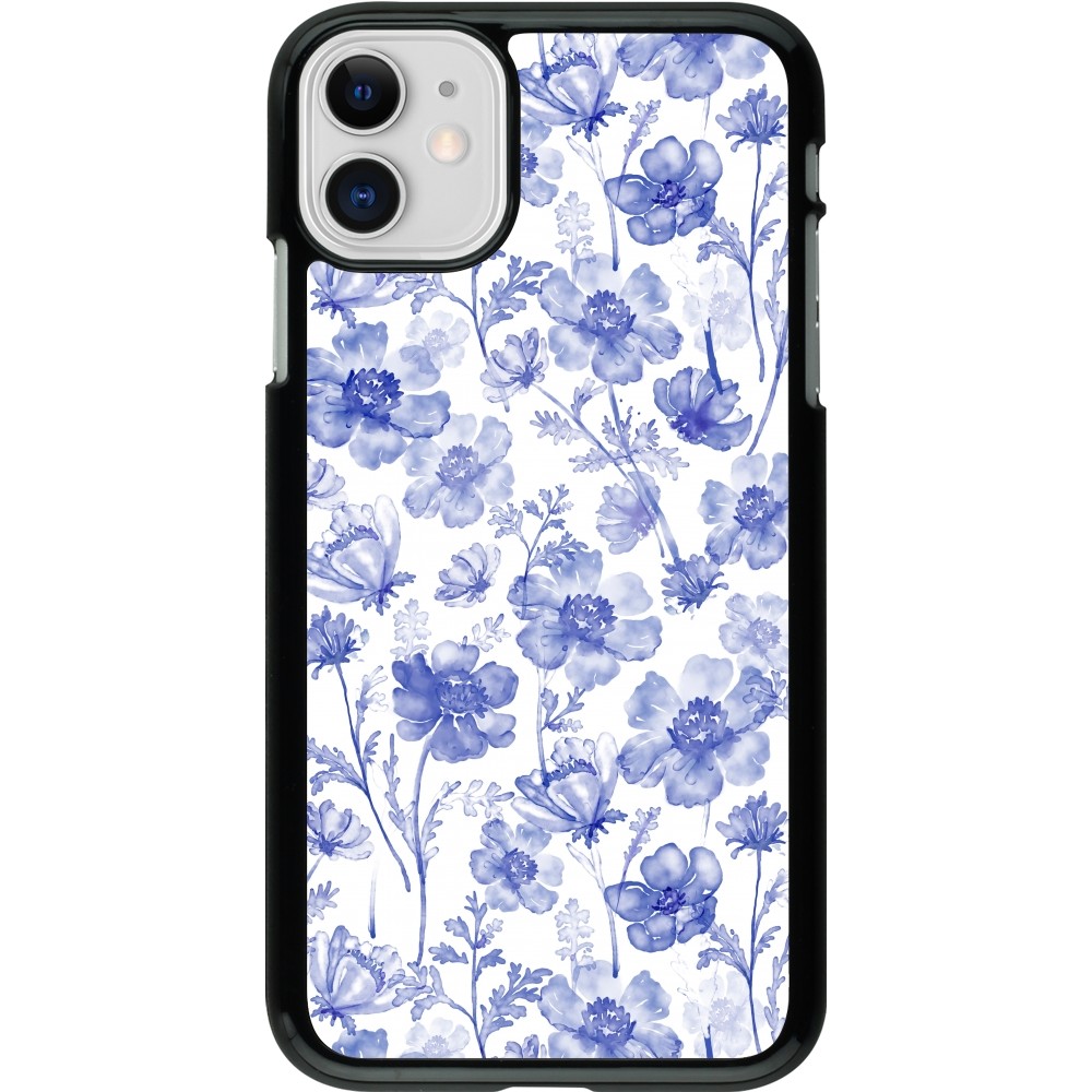 iPhone 11 Case Hülle - Spring 23 watercolor blue flowers