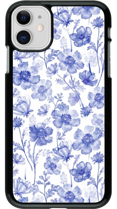 iPhone 11 Case Hülle - Spring 23 watercolor blue flowers