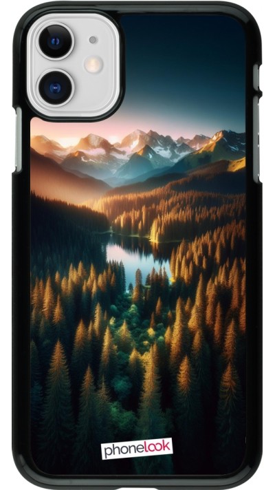 Coque iPhone 11 - Sunset Forest Lake