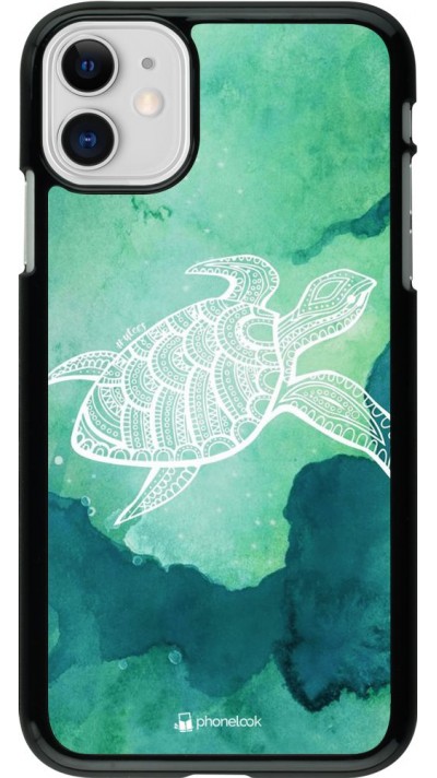 Hülle iPhone 11 - Turtle Aztec Watercolor