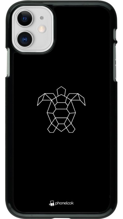 Coque iPhone 11 - Turtles lines on black