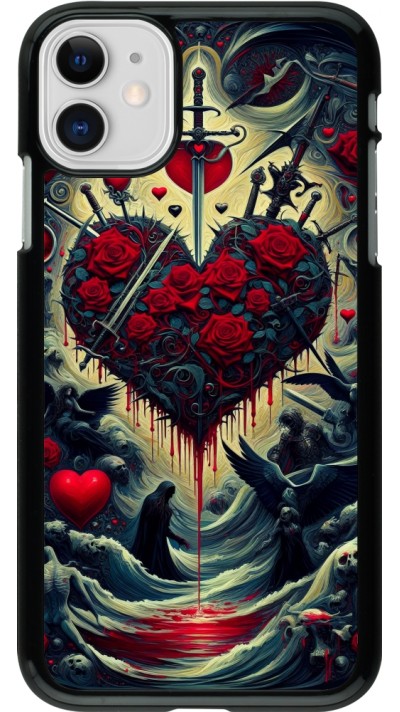 iPhone 11 Case Hülle - Dunkle Liebe Herz Blut