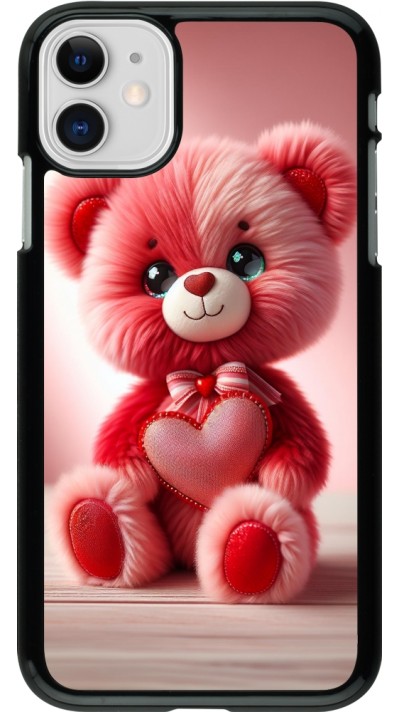 iPhone 11 Case Hülle - Valentin 2024 Rosaroter Teddybär
