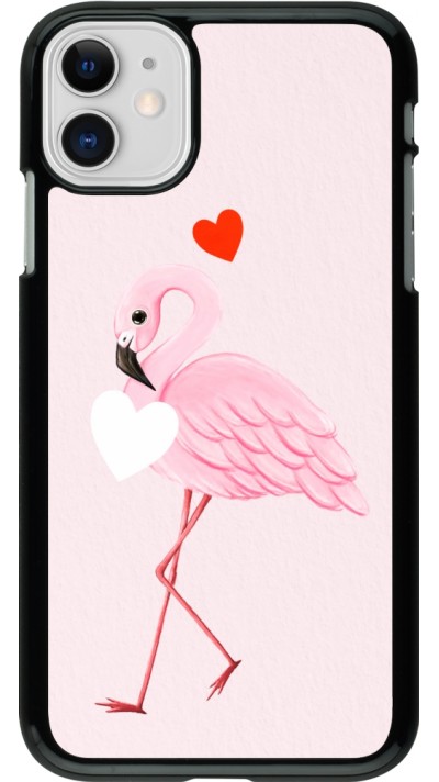 Coque iPhone 11 - Valentine 2023 flamingo hearts