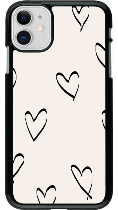 Coque iPhone 11 - Valentine 2023 minimalist hearts