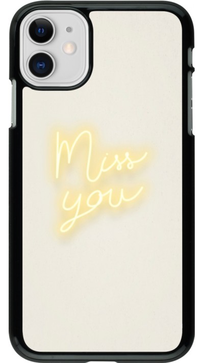 Coque iPhone 11 - Valentine 2023 neon miss you