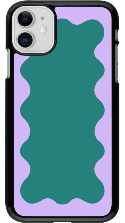 iPhone 11 Case Hülle - Wavy Rectangle Green Purple