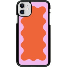 iPhone 11 Case Hülle - Wavy Rectangle Orange Pink