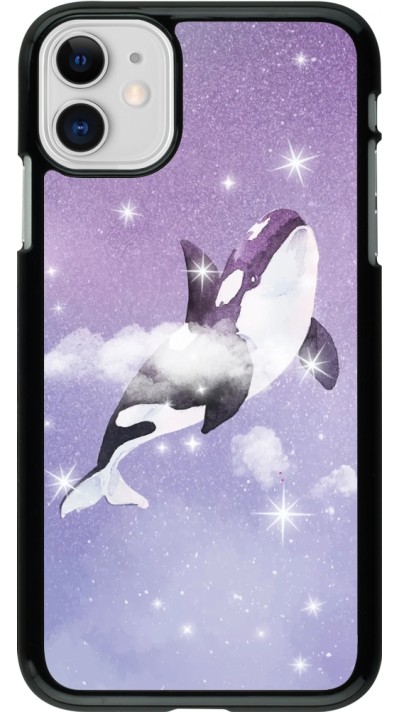 Coque iPhone 11 - Whale in sparking stars