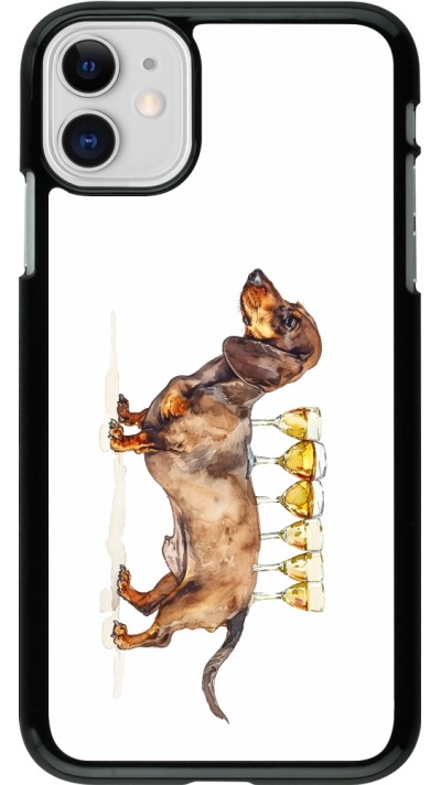 Coque iPhone 11 - Wine Teckel