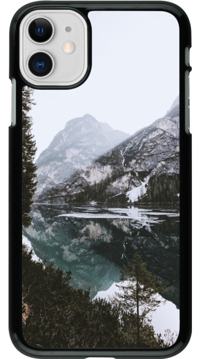 Coque iPhone 11 - Winter 22 snowy mountain and lake