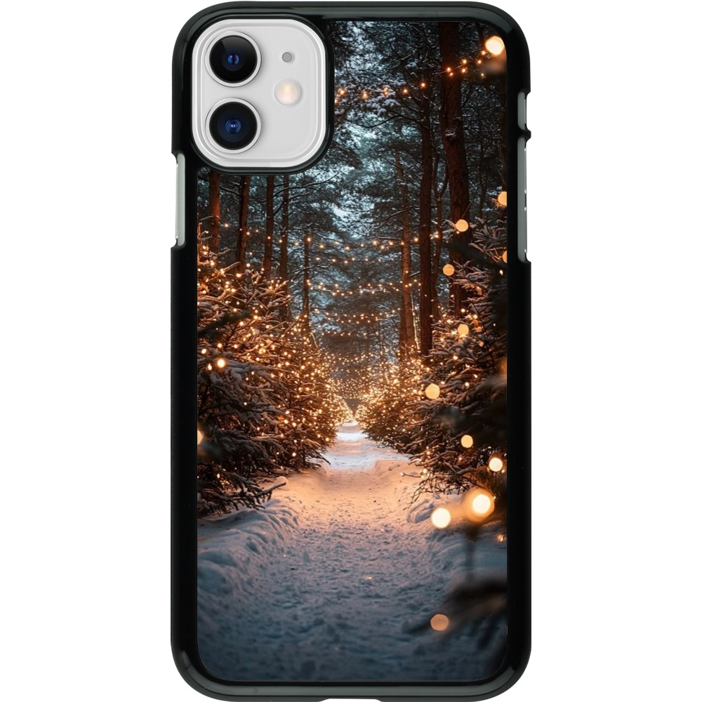 Coque iPhone 11 - Winter 25 Winter snowy road