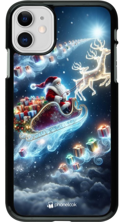 Coque iPhone 11 - Noël 2023 Père Noël enchanté