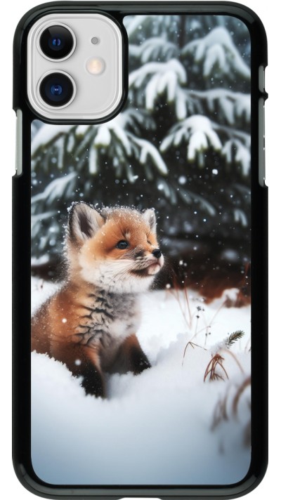 Coque iPhone 11 - Noël 2023 Renardeau sapin