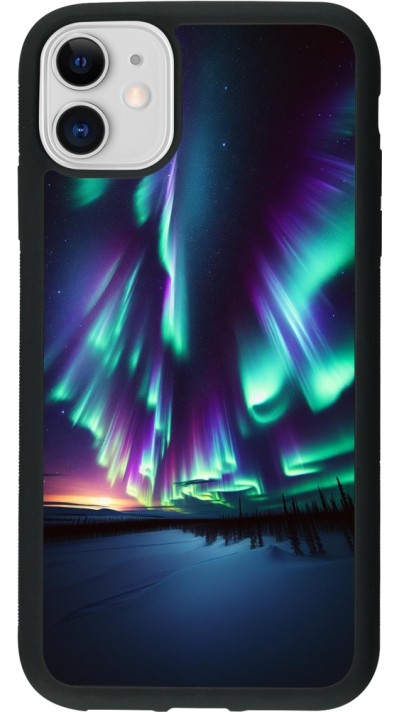 iPhone 11 Case Hülle - Silikon schwarz Funkelndes Nordlicht