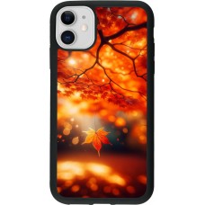 iPhone 11 Case Hülle - Silikon schwarz Herbst Magisch Orange