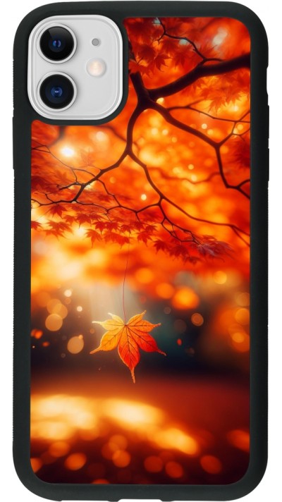 iPhone 11 Case Hülle - Silikon schwarz Herbst Magisch Orange