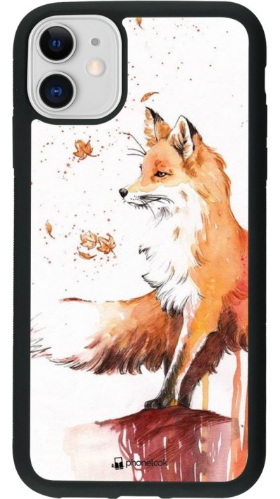 Hülle iPhone 11 - Silikon schwarz Autumn 21 Fox