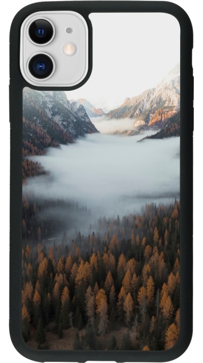 iPhone 11 Case Hülle - Silikon schwarz Autumn 22 forest lanscape