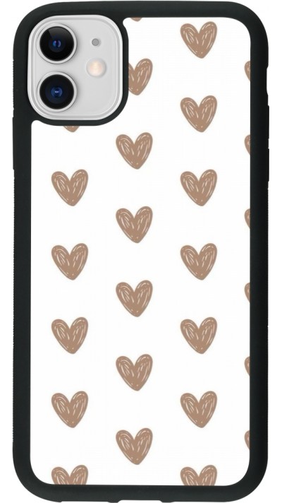 iPhone 11 Case Hülle - Silikon schwarz Autumn 2024 brown hearts