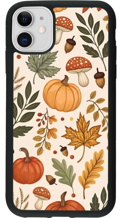 iPhone 11 Case Hülle - Silikon schwarz Autumn 25 Autumn pattern