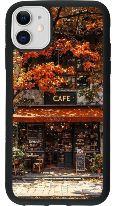 iPhone 11 Case Hülle - Silikon schwarz Autumn 25 Coffee shop