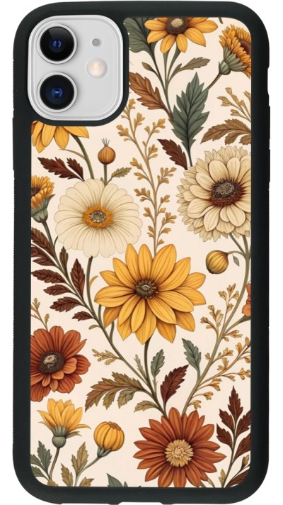iPhone 11 Case Hülle - Silikon schwarz Autumn 25 Flower pattern