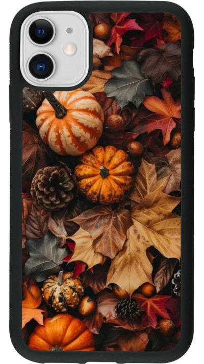 iPhone 11 Case Hülle - Silikon schwarz Autumn 25 Pumpkin