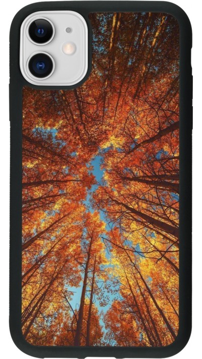 iPhone 11 Case Hülle - Silikon schwarz Autumn 25 Trees