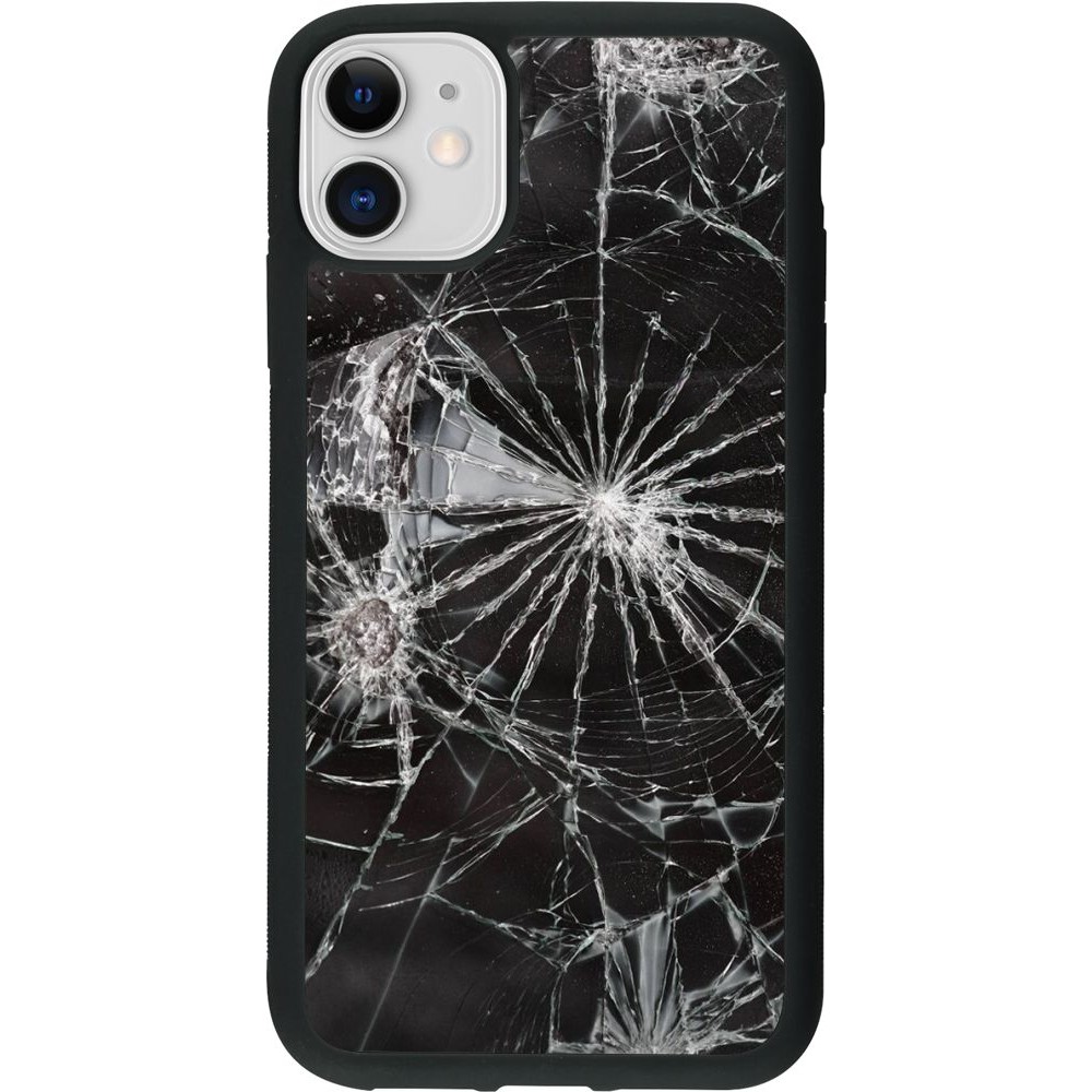 Hülle iPhone 11 - Silikon schwarz Broken Screen