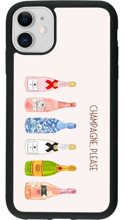 iPhone 11 Case Hülle - Silikon schwarz Champagne Please