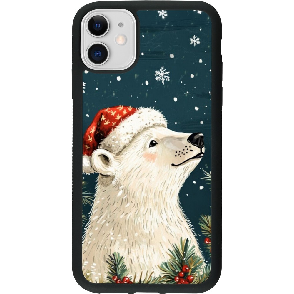 Coque iPhone 11 - Silicone rigide noir Christmas 25 Bear