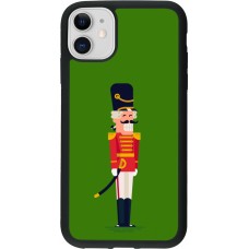Coque iPhone 11 - Silicone rigide noir Christmas 25 Nutcracker Green