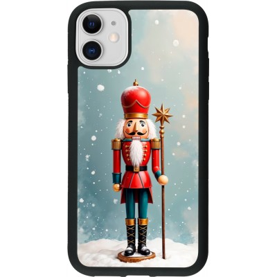 Coque iPhone 11 - Silicone rigide noir Christmas 25 Nutcracker Snow