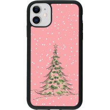 Coque iPhone 11 - Silicone rigide noir Christmas 25 Pink Tree