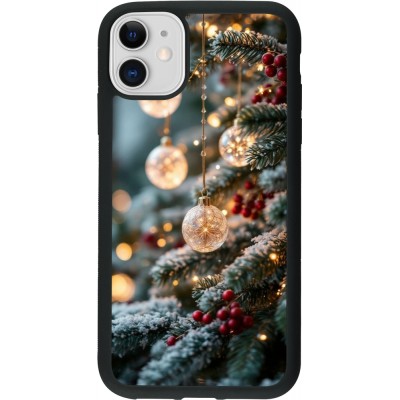 Coque iPhone 11 - Silicone rigide noir Christmas 25 Xmas Decorated Tree