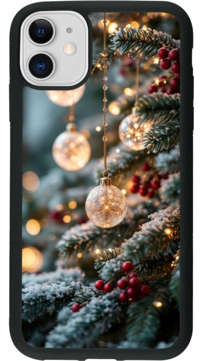 Coque iPhone 11 - Silicone rigide noir Christmas 25 Xmas Decorated Tree