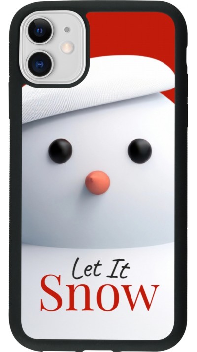 Coque iPhone 11 - Silicone rigide noir Christmas 25 Xmas Snowman