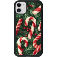 Coque iPhone 11 - Silicone rigide noir Christmas 25 Xmas Stick