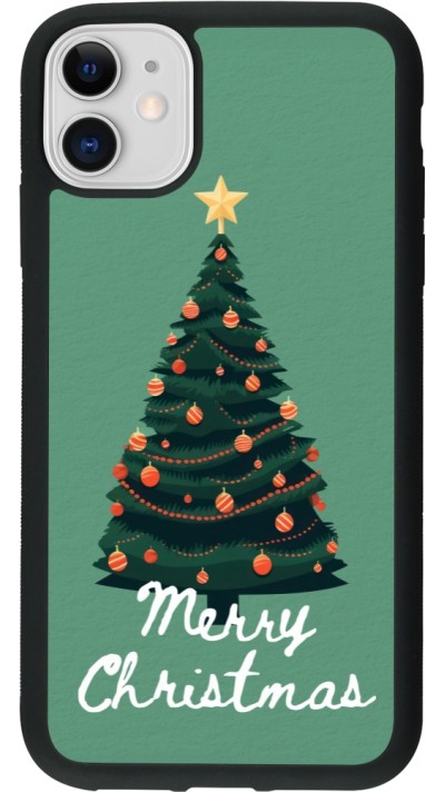 Coque iPhone 11 - Silicone rigide noir Christmas 25 Xmas Tree