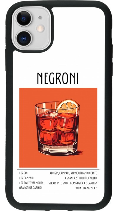 iPhone 11 Case Hülle - Silikon schwarz Cocktail Rezept Negroni