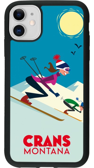 iPhone 11 Case Hülle - Silikon schwarz Crans-Montana Ski Downhill