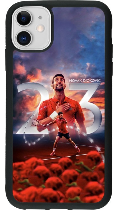 iPhone 11 Case Hülle - Silikon schwarz Djokovic 23 Grand Slam