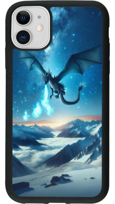 iPhone 11 Case Hülle - Silikon schwarz Drache nächtliche Berg